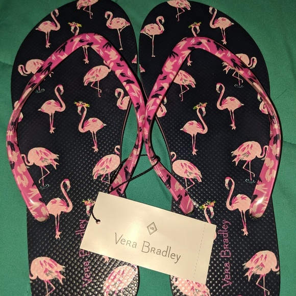 vera bradley flamingo flip flops